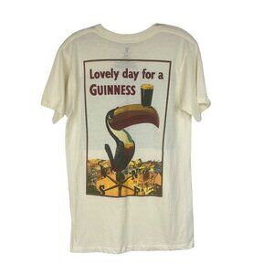 Guinness Beer Tshirt Toucan Graphics Double-Sided Print Medium Cream New WOT